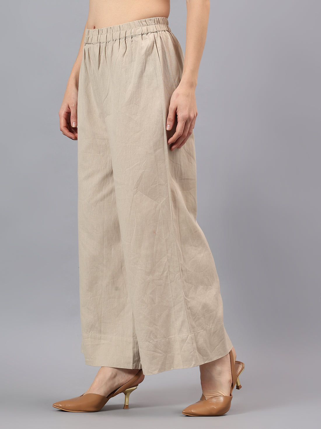 Relaxed Linen Wide-Leg Trousers