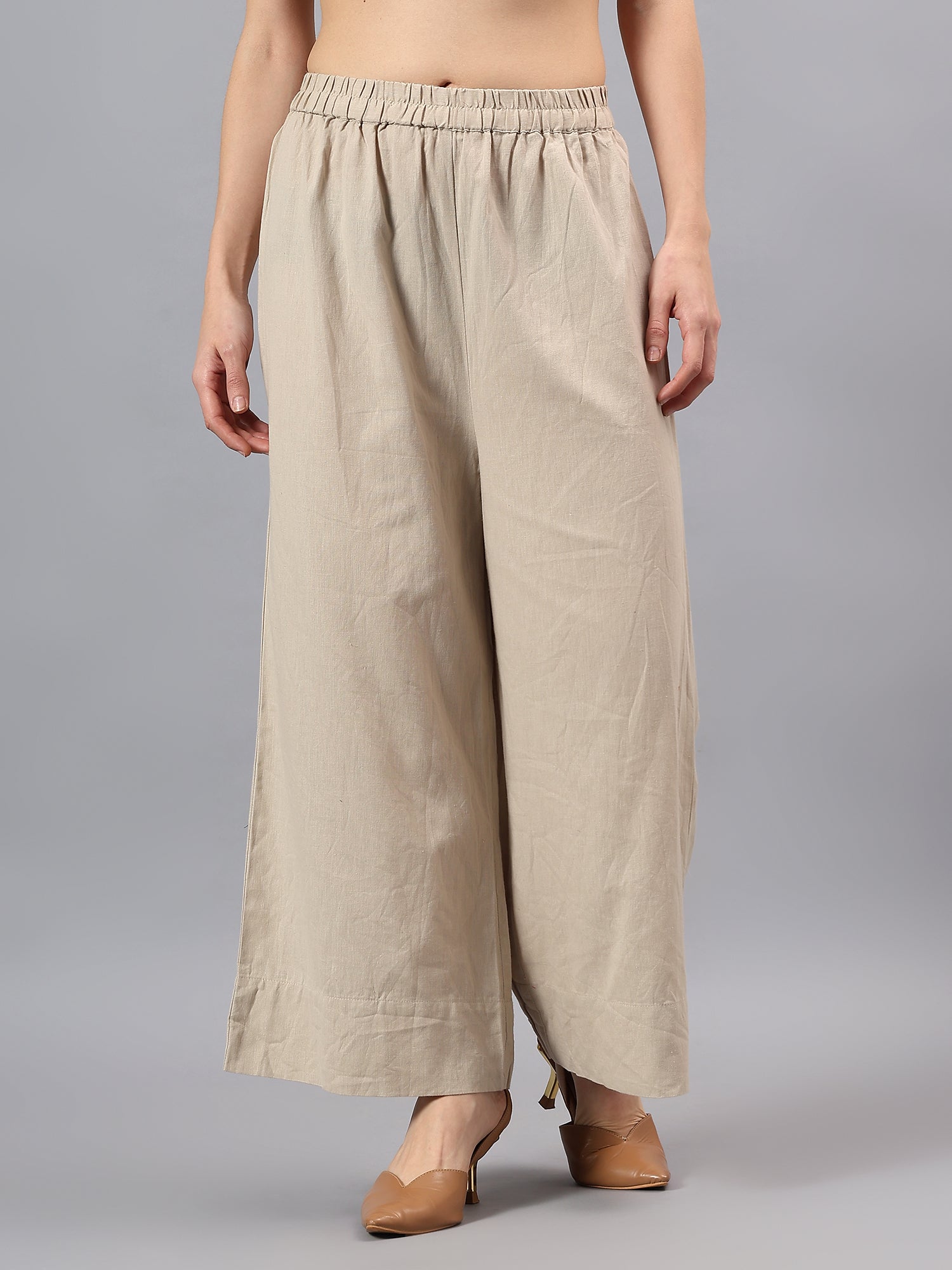 Relaxed Linen Wide-Leg Trousers