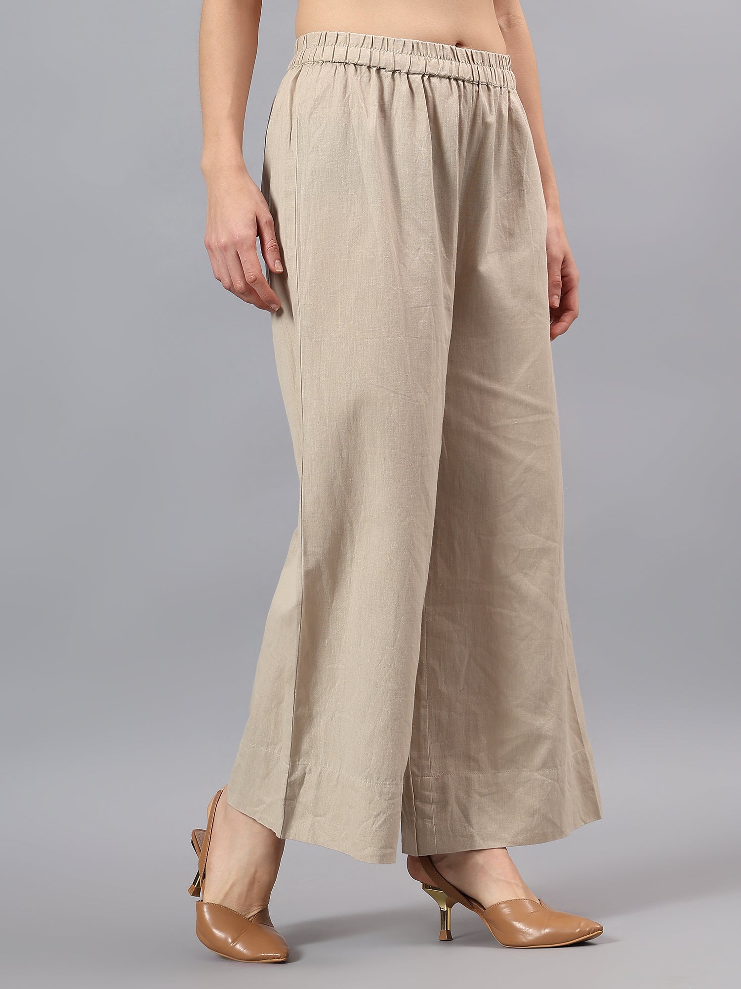 Relaxed Linen Wide-Leg Trousers