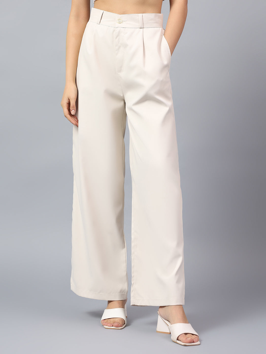 Classic High-Waisted Wide-Leg Trousers