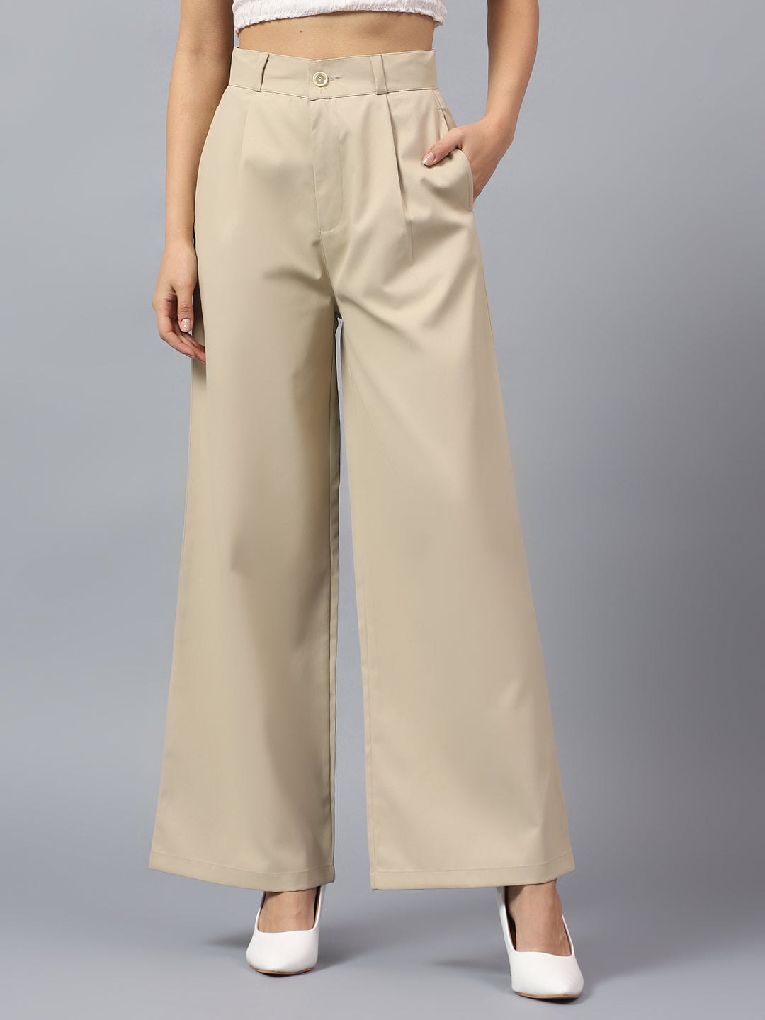 Elegant High-Waisted Wide-Leg Trousers