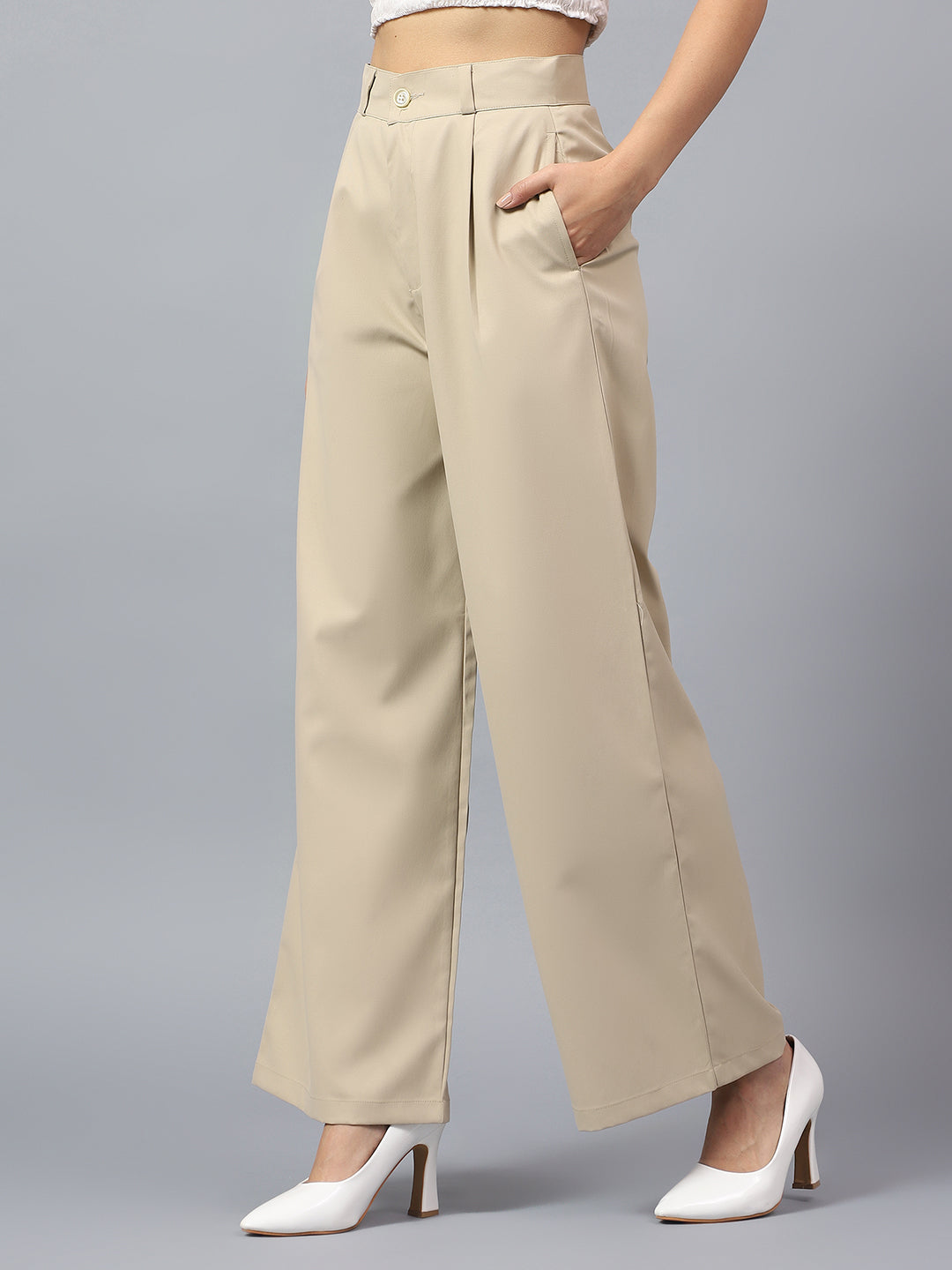 Elegant High-Waisted Wide-Leg Trousers