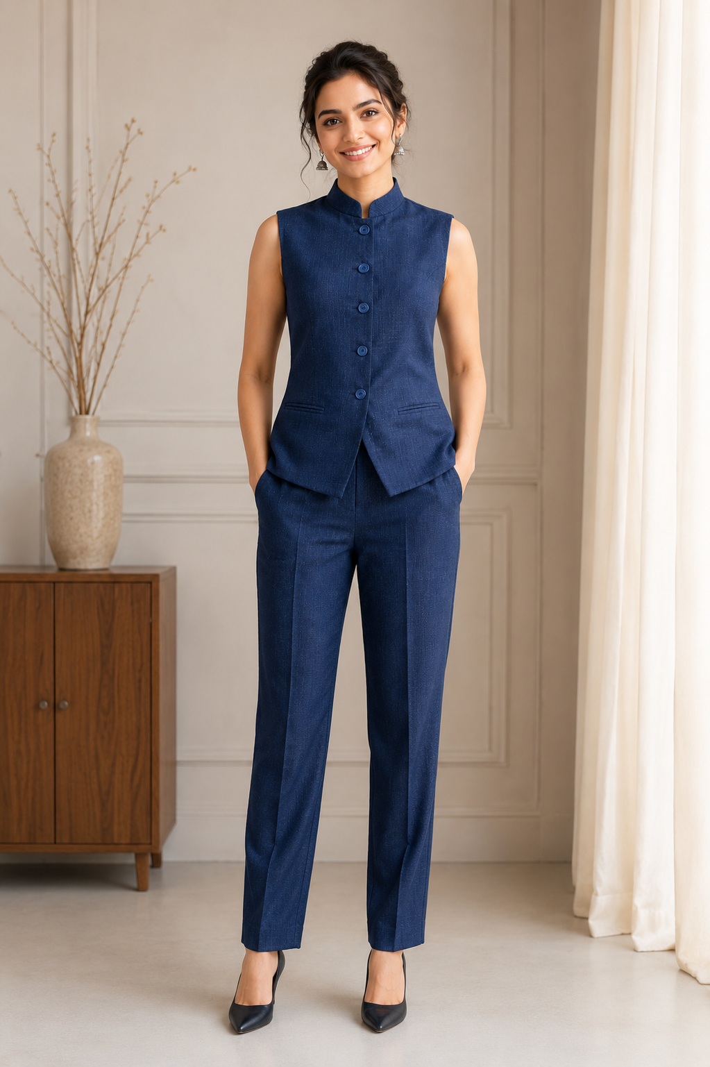 Women’s Elegant Sleeveless Co-Ord Suit Set