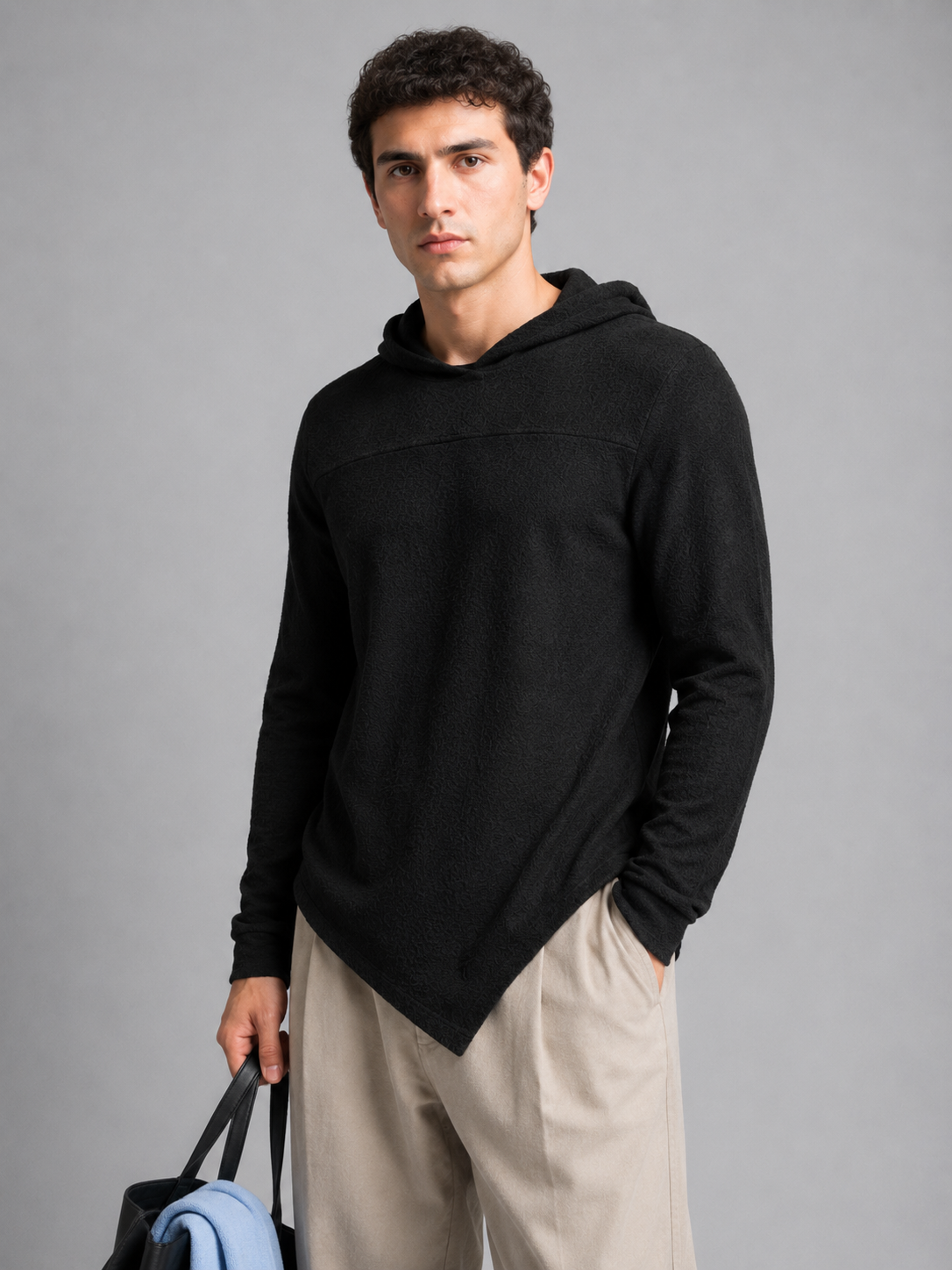 Men’s Premium Asymmetrical Hooded T-Shirt